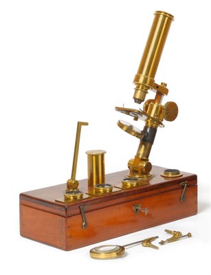 Lot 1021 - A Fine 19th Century Lacquered Brass Monocular Compound Travelling Microscope by Wm Matthews,...