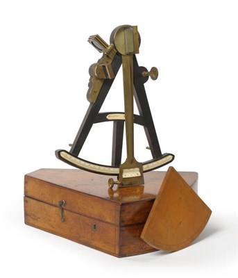 Lot 1035 - A 19th Century Ebony Octant by John Chrichton, 112 Leadenhall Street, London, with ivory...