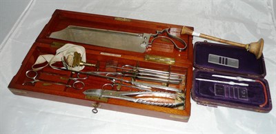 Lot 1041 - A Mahogany Cased Travelling Surgical Set by Ferris & Company, Bristol,, containing chromium...