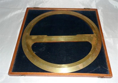 Lot 1048 - A 14inch Lacquered Brass 360 Degree Protractor by Halden & Co., Manchester & London, in the...