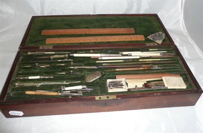 Lot 1054 - A 19th Century Mahogany Cased Mine Plan Cartography Set, attributed to Gillows of Lancaster,...