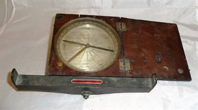 Lot 1055 - A 19th Century Mahogany Cased Inclinometer, the square hinged cover enclosing a silvered...