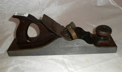 Lot 1066 - A Norris 14inch Steel Panel Plane, with walnut infill and handle, brass lever cap stamped...