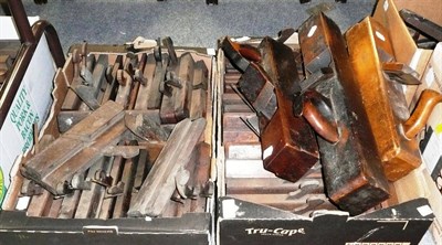 Lot 1069 - A Large Collection of Beech Woodworking Planes, including moulding planes, plough planes,...