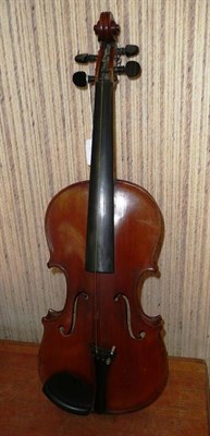 Lot 1109 - A 19th Century English Violin, possibly by Lockey Hill for Goulding, no label, stamped...