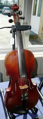 Lot 1111 - A 19th Century Violin, possibly Italian, with printed label 'Enrico Ceruti fecit Cremona 1863',...