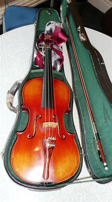 Lot 1117 - A 20th Century Eastern European Violin, stamped inside 'Giovan Paulo Maggini, Brescia 1697',...