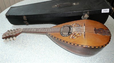 Lot 1121 - A Neapolitan Round Backed Mandolin by Alfonso Moretti, Napoli, with tortoiseshell and mother of...