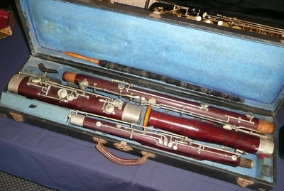 Lot 1125 - A Rosewood 'V.K.S' Bassoon, with nickel silver fittings and keys, cleaning brush, in its...