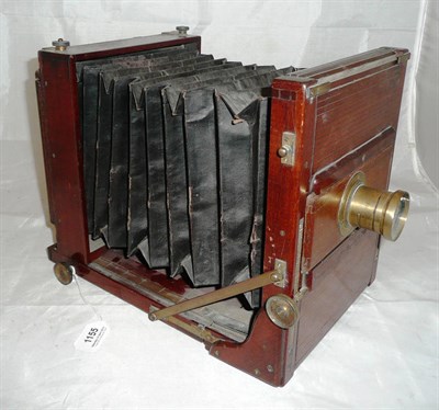 Lot 1155 - A Mahogany and Brass Tailboard Camera by James Cole, the tambour front stamped 'James Cole...