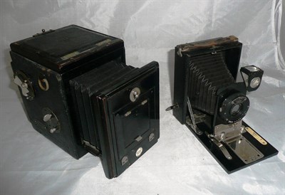 Lot 1185 - Two Thornton Pickard Cameras:- Victory Reflex, Pat.No.628312, with black leather covered body,...