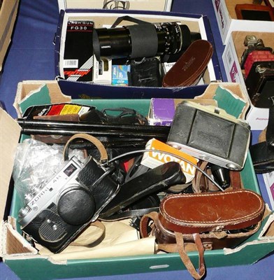 Lot 1200 - A Collection of Cameras and Accessories, including a Zorki 4-K, a Pentax ME Super, Voightlander...