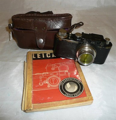 Lot 1202 - A Black Leica II Camera No.71759, circa 1932, with built-in coupled rangefinder, screw mount Summar