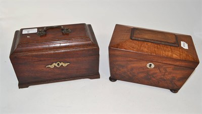 Lot 3 - Two mahogany tea caddies