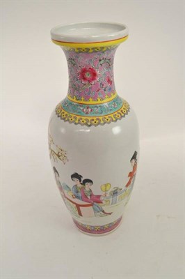 Lot 33 - Chinese famille rose decorated baluster vase