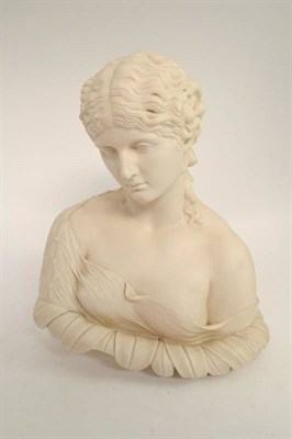Lot 34 - Bisque bust of a maiden (a.f.)