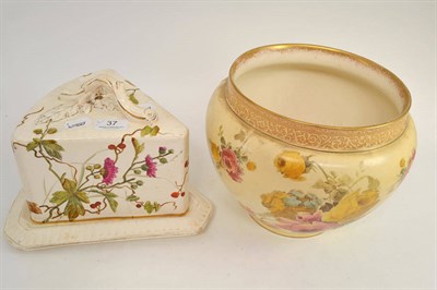 Lot 37 - A Doulton jardiniere and a cheese dish (2)