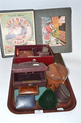 Lot 38 - A quantity of jewellery and stud boxes and a postcard album