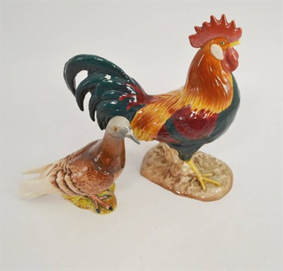 Lot 46 - Beswick 'Leghorn' cockerel and Red Pigeon