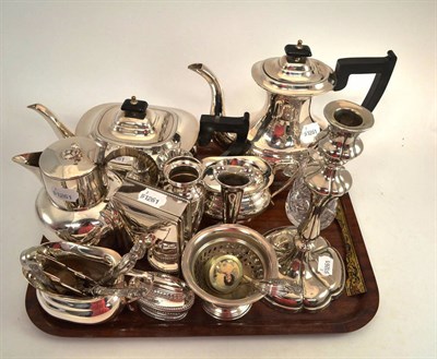 Lot 56 - Plated tea set and other plated ware