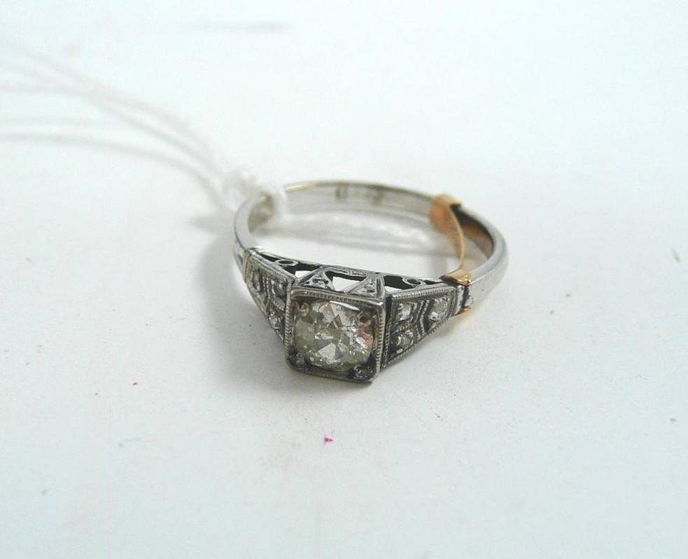 Lot 66 - Diamond solitaire ring, stamped 18ct