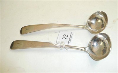 Lot 73 - A pair of Scottish silver toddy ladles