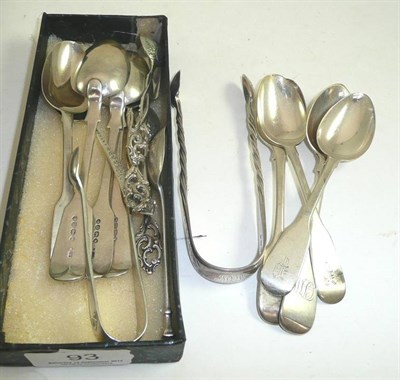 Lot 93 - A collection of various silver teaspoons