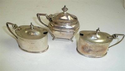 Lot 109 - Three silver mustard pots