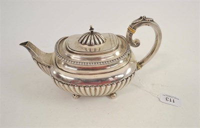Lot 113 - A silver teapot