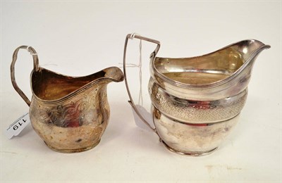 Lot 119 - Two Georgian silver cream jugs