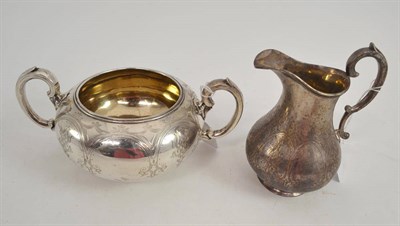Lot 125 - Victorian silver sugar bowl and milk jug (2)