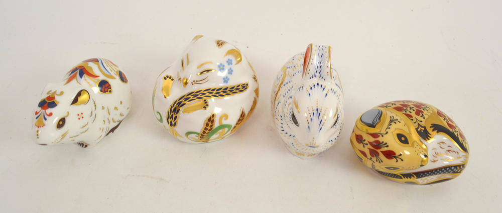 Lot 135 - Four Royal Crown Derby paperweights