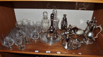 Lot 139 - Thomas Webb decanter and stopper, various cut glassware, plated wares, etc
