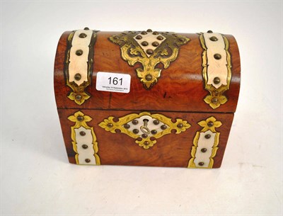 Lot 161 - A walnut, brass and ivory two division tea caddy