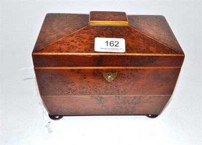 Lot 162 - A 19th century yew tea caddy