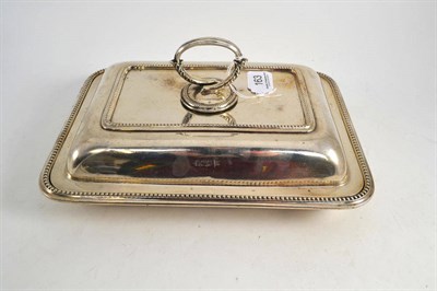Lot 163 - Silver entree dish, cover and handle