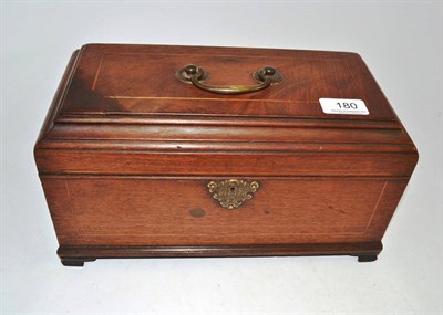 Lot 180 - Mahogany tea caddy with canisters