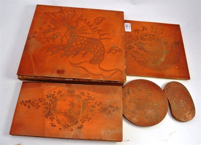 Lot 198 - Six copper engraving plates of various sizes