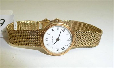 Lot 219 - A 9ct gold lady's wristwatch, by Zenith