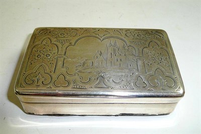 Lot 231 - White metal engraved box