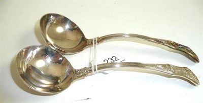 Lot 232 - Pair of silver ladles