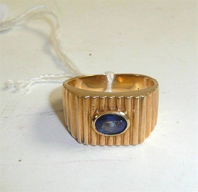 Lot 234 - A sapphire ring, stamped '585'