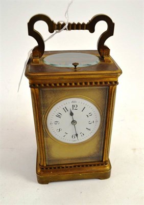 Lot 256 - A brass striking and repeating carriage clock