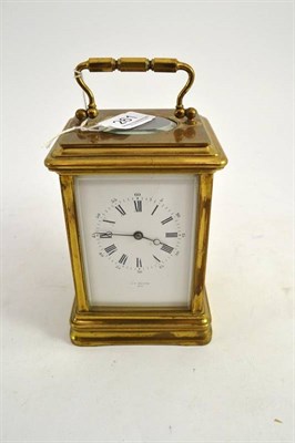 Lot 261 - A brass striking carriage clock