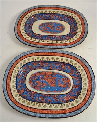 Lot 284 - Pair of Davenport pierced oval plates 1793 - 1882