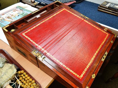 Lot 289 - A mahogany brass mounted writing slope