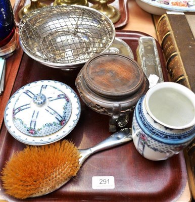 Lot 291 - Silver dressing table set etc