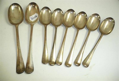 Lot 304 - Eight assorted rat tail silver spoons