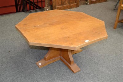 Lot 878 - A Derek  "Lizardman " Slater Oak Octagonal Coffee Table, on a cruciform base, with carved...