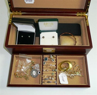 Lot 348 - A box of costume jewellery including some gold and silver, etc